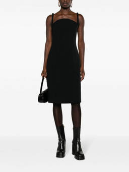 Versace - Black Satin Pencil Midi Dress