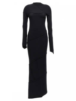 Balenciaga - Black Ribbed Maxi Dress (S)