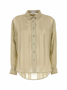 Stella McCartney - Beige Sheer Striped Panelled Shirt (S)