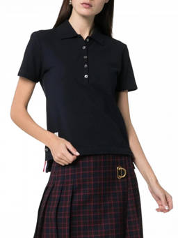 Thom Browne - Black Rwb Cotton Polo T-Shirt (XXS)