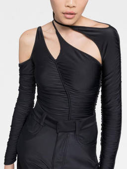 Az Factory - Black Cut-Out Long Sleeve Top (L)