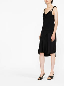 Victoria Beckham - Black Asymmetric Fringe Mini Dress
