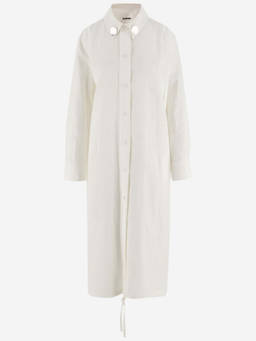 Jil Sander - White Collar Long Sleeve Dress (M)
