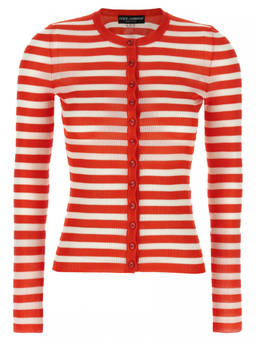 Dolce&Gabbana - Red Striped Viscose Cardigan (S)