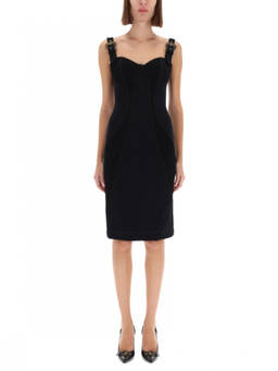 Versace Jeans Couture - Black Square Neck Midi Dress (XS)