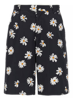 Moschino - Black Margherite Print Bermuda Shorts