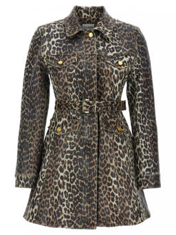 Ganni - Leopard Print Denim Dress (S)