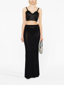 Jean Paul Gaultier - Black Conical Corset Cropped Top (S)