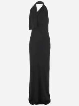 KHAITE - Black Roza Viscose Long Dress (M)