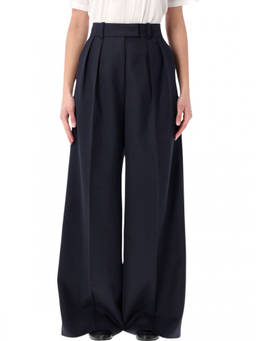 ANINE BING - Blue Relaxed Pleated Pant