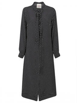 Crida - Polka Dot Silk Midi Dress (L)