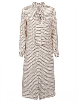 Crida - Polka Dot Silk Midi Dress (L)
