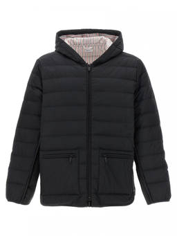 Thom Browne - Grey 4 Bar Hooded Puffer Jacket