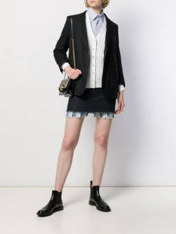 Thom Browne - Dark Blue Layered Mini Skirt (28)