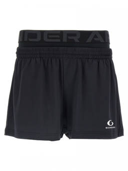Balenciaga - Black Logo Print Shorts (L)