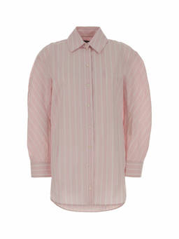 JACQUEMUS - Light Pink Collar Stripe Shirt Dress (M)