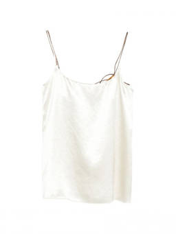 Alysi - White Solid Scoop Neck Top (M)