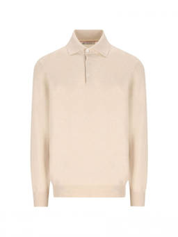 Brunello Cucinelli - Light Beige Polo Sweater