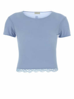 Magda Butrym - Light Blue Round Neck Lace Top