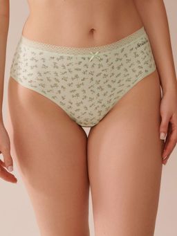 La Vie En Rose - Super Soft Lace Trim High Waist Bikini Panty Green