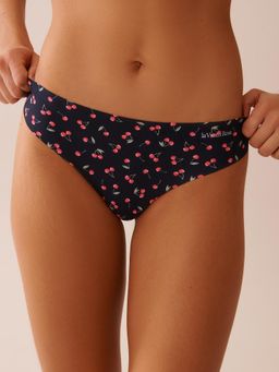 La Vie En Rose - Microfiber Invisible Thong Panty Black