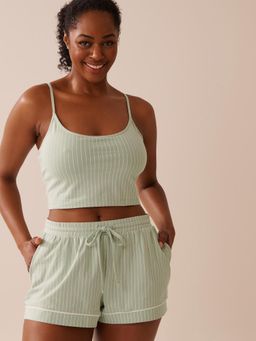 La Vie En Rose - Cotton Crop Cami Green