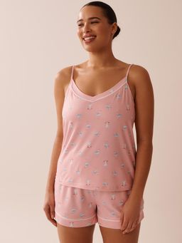 La Vie En Rose - Seagull Print Super Soft Cami Pink