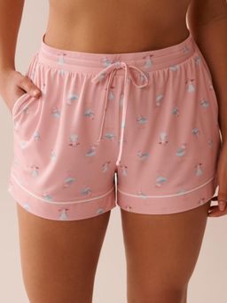 La Vie En Rose - Seagull Print Super Soft Shorts Pink