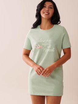 La Vie En Rose - Snail Print Cotton Sleepshirt