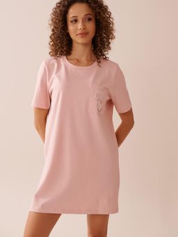 La Vie En Rose - Seagull Print Cotton Sleepshirt