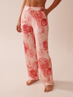 La Vie En Rose - Recycled Fibers Floral Pyjama Pants Pink