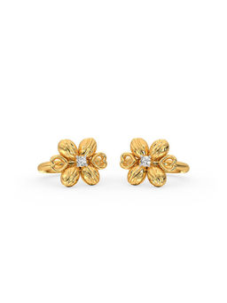 Candere by Kalyan Jewellers - 18K BIS Hallmark Yellow Gold and I2GH Diamond Earrings