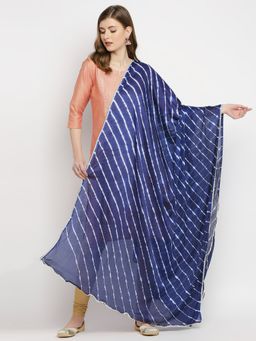 Dupatta Bazaar - Womens Leheriya Indigo Chinon Dupatta