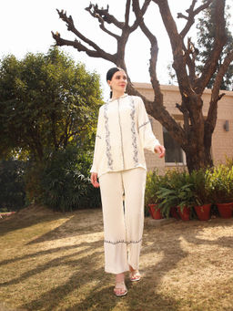 GAURI DESIGNER APPARELS - Milano Off White Floral Co-Ord (Set of 2)