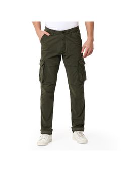 Spykar - Men Green Regular Fit Mid Rise Casual Cargo Pant