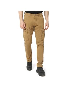 Spykar - Men Khaki Regular Fit Mid Rise Casual Cargo Pant