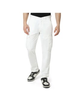 Spykar - Men White Regular Fit Mid Rise Casual Cargo Pant