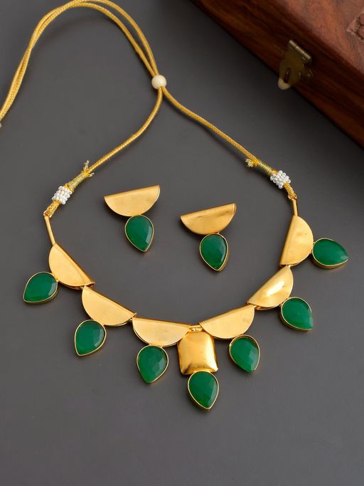 Silvermerc Designs Meret Gold Plated Jewellery Set