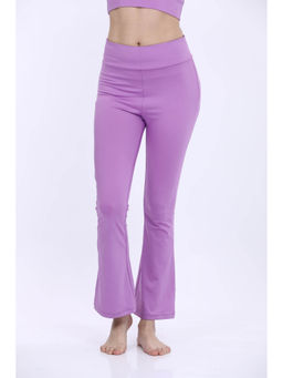 MAYSIXTY - Women Poly Spandex Purple Solid Flair Bottom