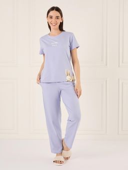 Sweet Dreams - Womens Printed Pyjama With Top Lavender