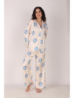 Masha - Blue Dragon Fruit Oversized Satin Nightsuit