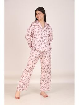 Masha - Little Hearts Oversized Satin Nightsuit