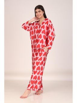 Masha - All Hearts Oversized Satin Nightsuit