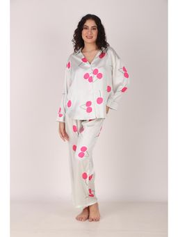 Masha - Cherry Oversized Satin Nightsuit