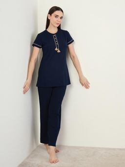 Sweet Dreams - Womens Pyjama With Top Navy Blue