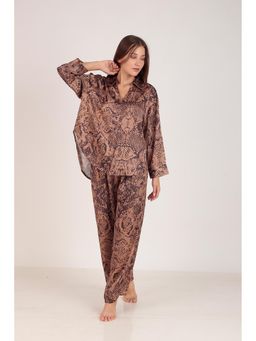 Masha - Snoozy Snake Oversized Satin Nightsuit