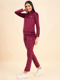 Sweet Dreams - Women Solid Tracksuit Wine