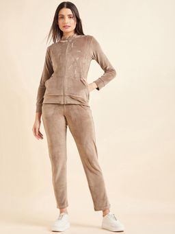 Sweet Dreams - Women Solid Tracksuit Beige