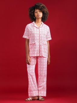 Noite Luxe - Sweetheart Checks Cotton Pyjama & Shirt