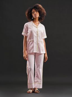 Noite Luxe - Rose Ribbons Cotton Pyjama & Shirt